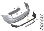 Original BMW F25 X3 Trim Lis Plastik Hitam Bemper Belakang 51127338792 - Image 5