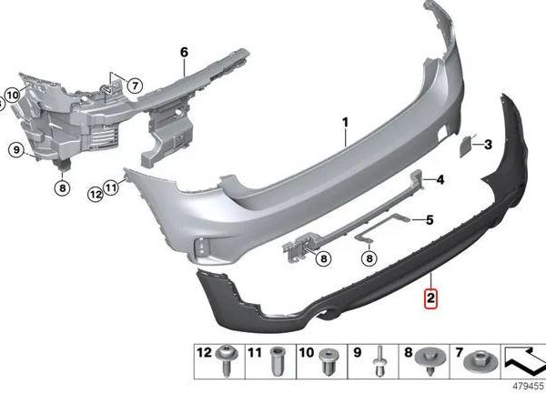 Original MINI COUNTRYMAN F60 Rear Diffuser Lis Plastik Bemper Belakang