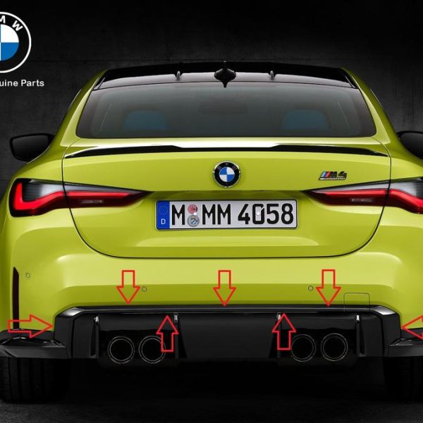 Original BMW G82 G83 M4 Lis Cover Moulding Bemper Belakang Gloss Black