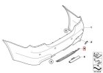 Original BMW E60 M5 Trim Lis Bingkai Bemper Belakang Tengah Bawah - Image 5
