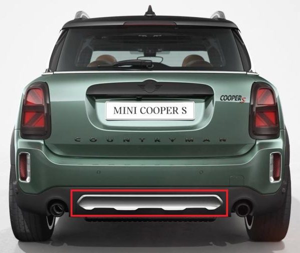 Original MINI Countryman F60 LCI Trim Lis Silver Bawah Bemper Belakang