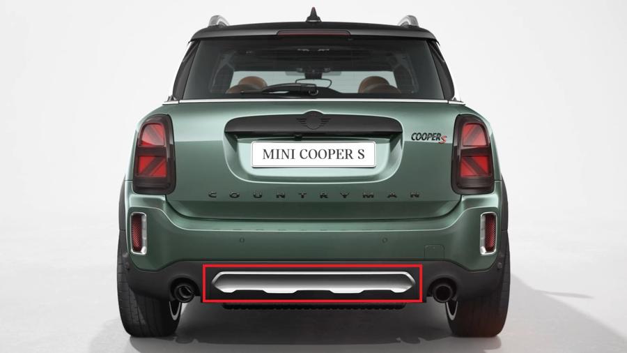 51129477909_A Original MINI Countryman F60 LCI Trim Lis Silver Bawah Bemper Belakang - Image 1