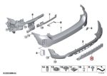 Original MINI Countryman F60 LCI Trim Lis Silver Bawah Bemper Belakang - Image 4