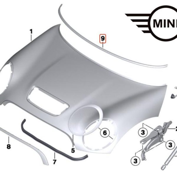 MINI Cooper R55 R56 R57 R58 R59 Seal Karet Chrome Kaca Depan Bawah