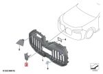 Original BMW G70 7 Series Cover Nozzle M Gloss Black Grille Grill - Image 6