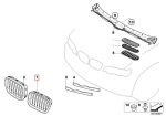 Original BMW E53 X5 LCI Black Slats Kidney Grille Grill Depan KIRI - Image 5