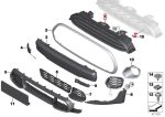 Original MINI F55 F56 F57 Front Grill Piano Black 51137300586 - Gambar 5