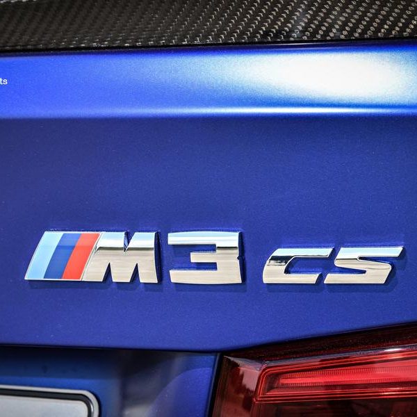 Original BMW F80 M3 CS Chrome Badge Emblem Bagasi belakang mobil