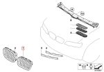 Original BMW E53 X5 Black Slats Kidney Grille Grill Depan KIRI 51138402645 - Image 5