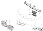 Original BMW E53 X5 Black Slats Kidney Grille Grill Depan KANAN - Image 5