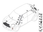 Original MINI Cooper R60 R61 Piano Black Ring Lampu Depan KIRI - Image 4