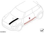 Original MINI F56 JCW GP Edition Red Stripe Side Sticker Decals Samping Pintu KIRI KANAN SET - Image 4