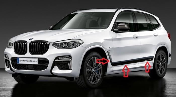 51145A26A67_A Ori BMW G01 X3 M Performance Foil Decals Sticker Body Frozen Black - Image 1