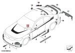 Original BMW G87 M2 M Performance Decal Set Sticker Kap Mesin dan Samping Frozen Black - Image 5