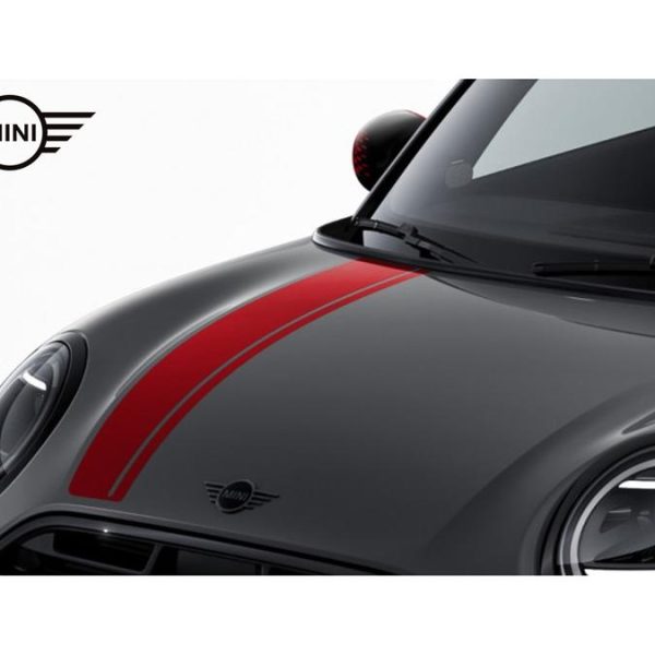 Original MINI F65 F66 F67 JCW Chili Red Stripe Hood Sticker Decals Kap Mesin KANAN
