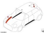 Original MINI F65 F66 F67 JCW Chili Red Stripe Hood Sticker Decals Kap Mesin KANAN - Gambar 3
