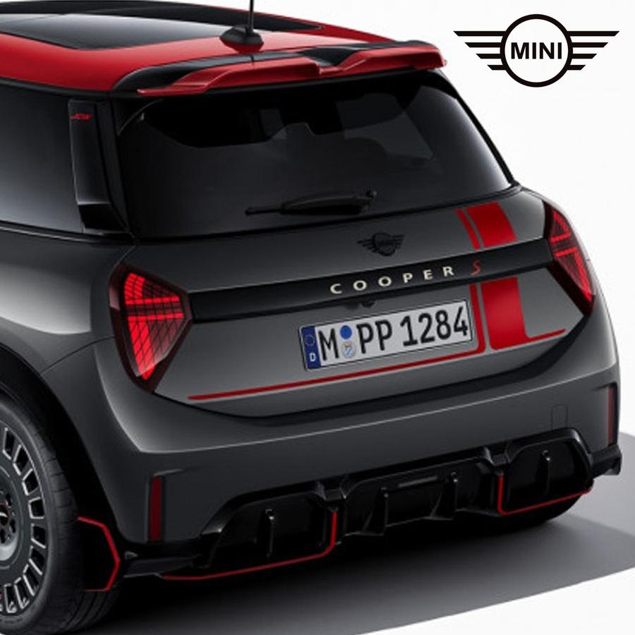 51145B4EAB1_A Original MINI F65 F66 F67 JCW Chili Red Stripe Rear Sticker Decals Pintu Bagasi Belakang - Gambar 1