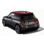 Original MINI F65 F66 F67 JCW Chili Red Stripe Rear Sticker Decals Pintu Bagasi Belakang - Gambar 3
