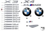 Original BMW F26 X4 XDrive 28i Logo Emblem Pintu X Drive 51147362671 - Gambar 5