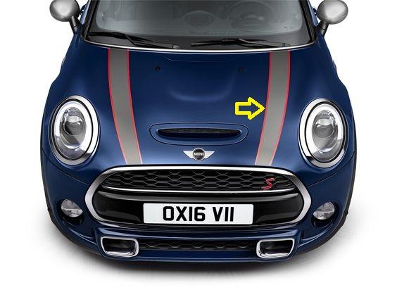MINI Seven F55 F56 F57 Hood Stripes Strip Sticker Kap Mesin KIRI