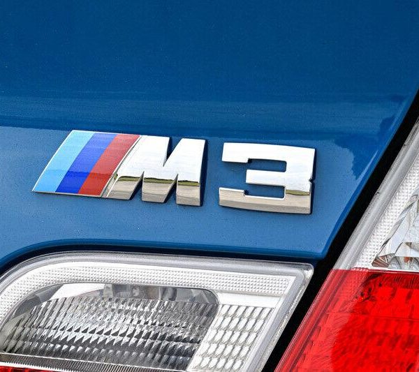 Original BMW E46 M3 Chrome Badge Emblem Bagasi belakang mobil