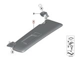 Original BMW F30 F1 F32 F36 Sun Visor Depan KIRI Black 51167322295 - Gambar 6