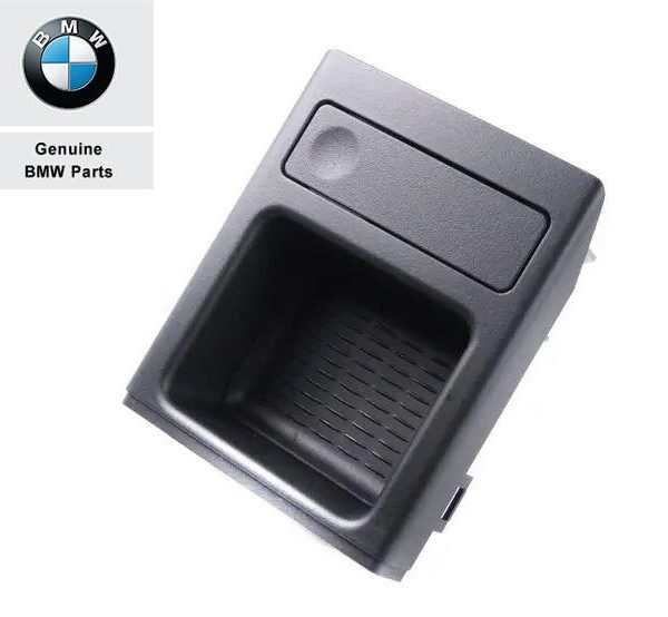 Original BMW E46 Coin Box Insert Tempat Koin Konsol Tengah Black