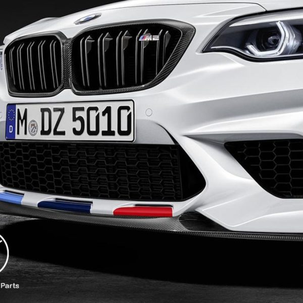 Original BMW F87 M2 M Performance Front Attachment Carbon Fiber Splitter Lip Bemper Depan