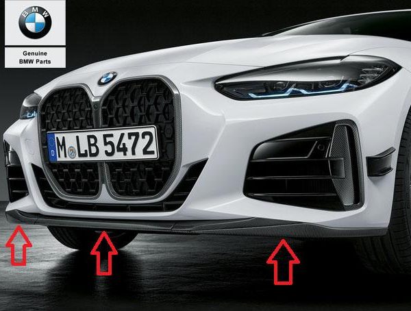 Original BMW G22 G23 M Performance Front Attachment Carbon Lip Spoiler