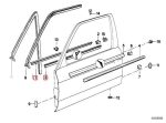 Original BMW E30 Lis Pelipit Dalam Kaca Pintu Depan Hitam KIRI - Image 6