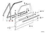 Original BMW E30 Lis Pelipit Dalam Kaca Pintu Depan Hitam KANAN - Image 5