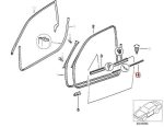 Ori BMW E36 Coupe Pelipit Karet Seal Jendela Pintu Luar DEPAN KIRI - Image 5