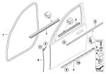 BMW E65 E66 Weatherstrip Lis Pelipit Kaca Chrome Pintu Depan KIRI - Image 5
