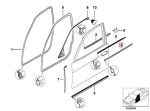 BMW E38 Chrome Outer Pelipit Karet Seal Jendela Pintu DEPAN KANAN - Gambar 5