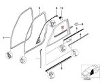 BMW E39 Pelipit Karet Seal Kaca Interior Chrome Pintu DEPAN KANAN - Gambar 5