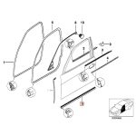Original BMW E39 Weatherstrip Trim Karet Seal Bawah Pintu Depan KIRI - Image 6