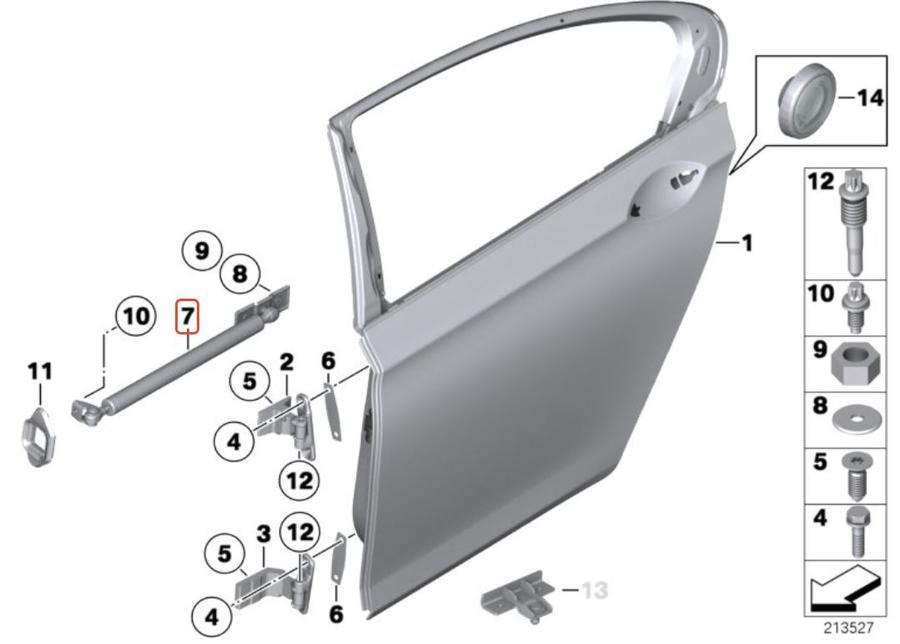 51227177648_A Original BMW F02 Front Door Brake Stopper Penahan Pintu Belakang KANAN - Image 1