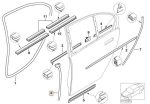 Ori BMW E65 E66 Weatherstrip Karet Seal Pilar B Pintu Belakang KANAN