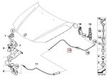 BMW E84 X1 E90 E92 Bowden Cable Tali Kabel Belakang Kap Mesin - Gambar 5