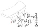 Original BMW E60 E61 E84 X1 Trunk Button Cover Tombol Bagasi Belakang - Gambar 5