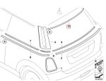 Original MINI R56 Weatherstrip Lis Karet Kaca Bagasi Belakang Atas