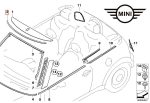 Original MINI Cooper R52 R53 R55 R56 R57 Seal Karet Kaca Depan Atas - Image 6