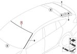Original BMW F07 5 Series GT Seal Karet Kaca Depan Atas