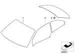Original BMW E46 Coupe Kaca Belakang Green Rear Window - Gambar 4