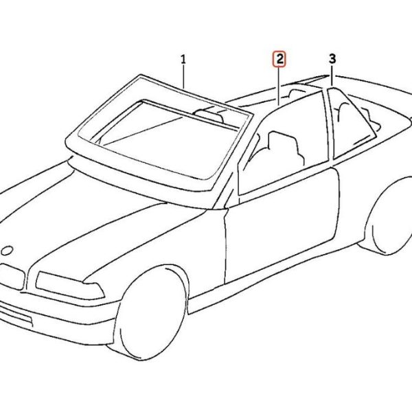 Original BMW E36 Coupe Convertible Kaca Samping Pintu Depan KIRI