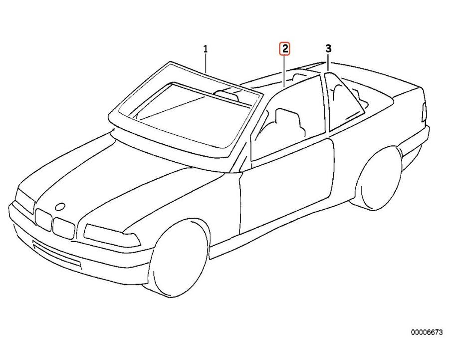 51321977513_A Original BMW E36 Coupe Convertible Kaca Samping Pintu Depan KIRI - Image 1