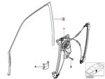 BMW E38 Channel Cover Karet Seal Kaca Pintu DEPAN KANAN Double Glazing