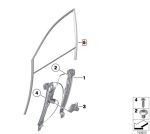 Original BMW F01 F02 karet channel kaca Window Guide - DEPAN KIRI - Image 5