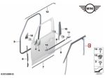 Original MINI Countryman F60 Karet Channel Seal Kaca Pintu DEPAN KIRI