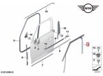 Original MINI Countryman F60 Karet Channel Seal Kaca Pintu DEPAN KANAN